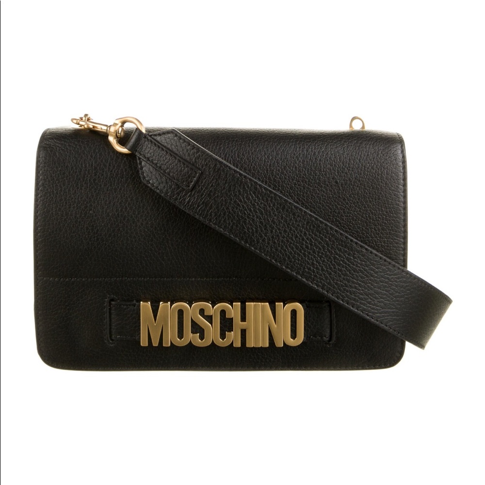 Moschino Couture Black Leather Crossbody Bag